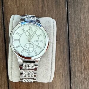 Jennifer Lopez Silver Watch with Diamond-Like Details